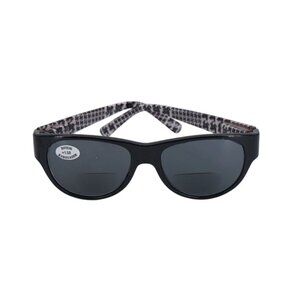 Bifocal +1.50 Sunreader Sunglasses – Black Brown Plaid Frame